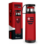 Garrafa Térmica Café Suco Inox Com Caneca Flamengo 475ml