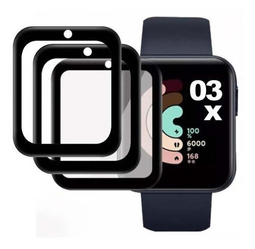 3 Películas Protetora Nano Gel 3d Para Xiaomi Mi Watch Lite