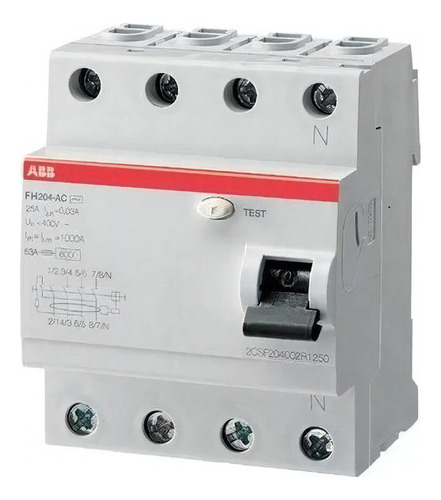 Disyuntor Diferencial Abb 4x40 A 300 (0,3) Ma