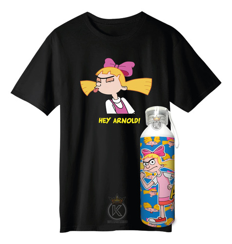 Polera Oye Arnold + Botella En Aluminio - Helga - Estampakin