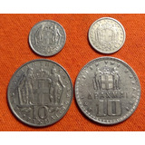 Lote X 4 Monedas Grecia, Incluye 10 Apaxmai 1959. Usadas!!!!
