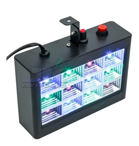 Strobo Rítmico 12 Leds Rgb 15w Dj Iluminação Festa Balada 110v/220v