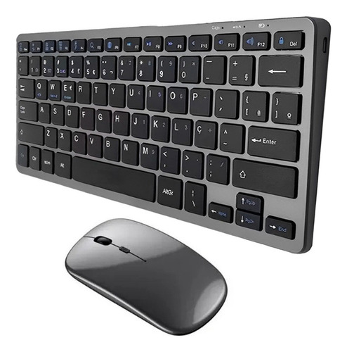 Kit De Teclado Mouse Bluetooth Wireless Recarregável Wb-8077