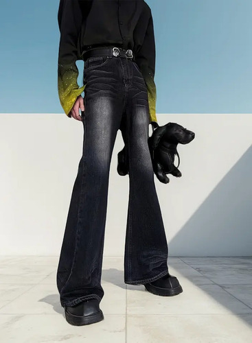 Pantalones De Moda Para Hombre, Pantalones Acampanados De Je