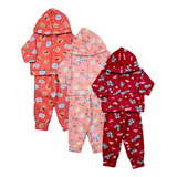 Kit 3 Conjuntos Inverno Soft Infantil Roupa Bebê Frio Menino