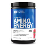 Optimum Nutrition  Essential Amin.o. Energy Aminoácidos Sabor Blue Raspberry En Pote De 270g