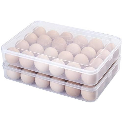 Juego De 2 Porta Huevos Cubiertos Refrigerador, 2x24 Ba...