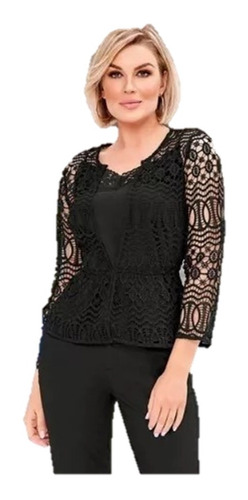 Ensamble Saco Crochet Negro Cklass 998-16