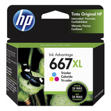 Cartucho De Tinta Hp 667 Xl Ink Advantage Original Tricolor