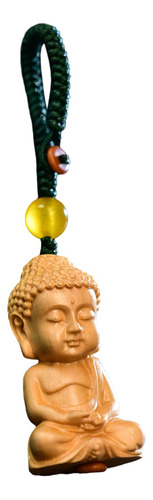 Llavero Colgante De Madera Con Forma De Estatua De Buda