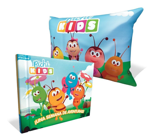 Libro + Almohada Infantil Bichi Kids Reino Infantil A Color