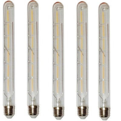 5 Ampolletas Vintage Tubo Led Filamento 6w E27 Luz Calida