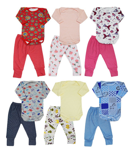 Kit Conjunto Estampado Body Baby Kit 6 Pçs