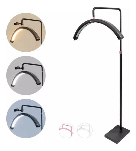 Lampara Pestañas Media Luna Spa Arco 30' Luz Led 50w 3 Tonos