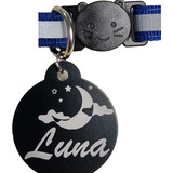 Placa Gato Personalizada Mas Collar Antiahogo Reflectante