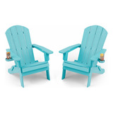 Yefu Juego De 2 Sillas Adirondack Plegables De Plastico De G