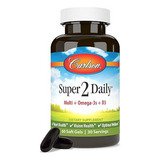 Carlson - Super 2 Daily, Multi + Omega-3 + Luteína + D3, Sa