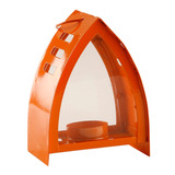 Lampara Farol Velas Capilla Naranja 10,5 X 12,5