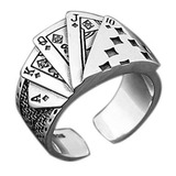 Par Anillos Hombre De La Suerte Plata Ley 925 Nuevo Regalo