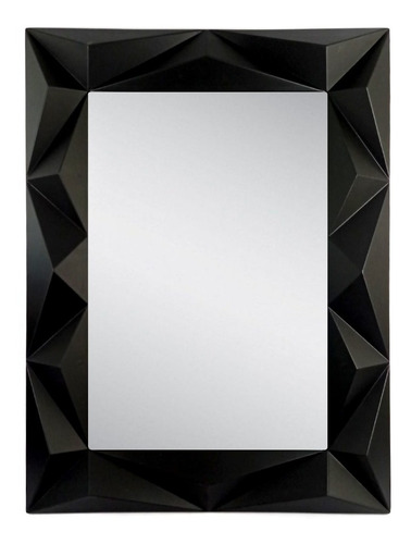 Espejo Decorativo Diseño Geométrico Negro 78x58 Cm