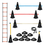 8 Cones C/ Barreiras + 8 Pratos + 1 Corda + Escada Funcional