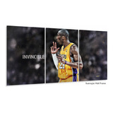 Quadro Decorativo Kobe Bryant Invincible Tela Em Tecido