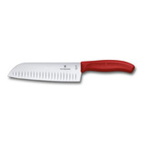 Victorinox Cuchillo Santoku Para Chef,hoja De 17 Cm,rojo