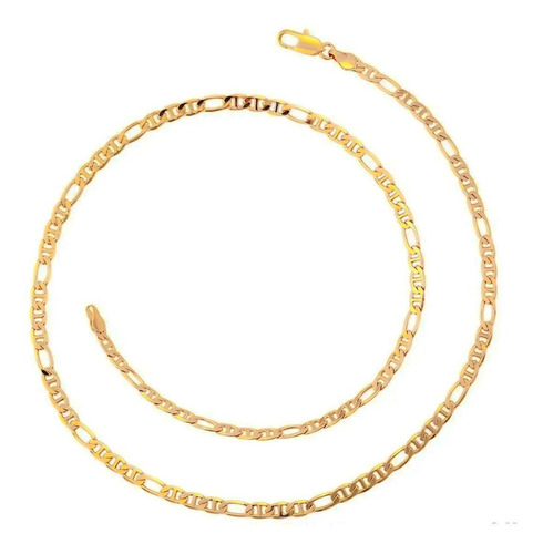 Cadena Collar Hombre Mujer Eslabon Figaro Doble Oro Laminad 