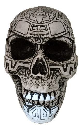 Figura Decorativa Cráneo Azteca Resina Santa Muerte Muertos
