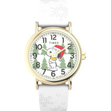 Timex Tw2wx Peanuts Snoopy Holiday Reloj Con Correa De Tela 