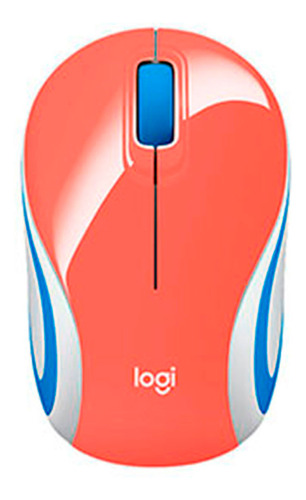 Logitech Mouse M187 Mini Inalambrico Nano Receptor Coral Ro