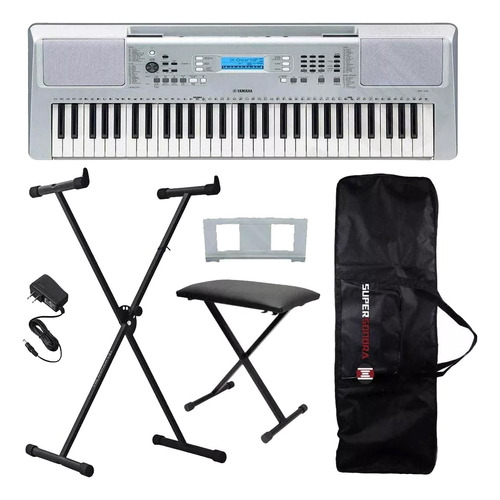 Kit Teclado Ypt 370 Yamaha + Suporte + Banqueta + Capa