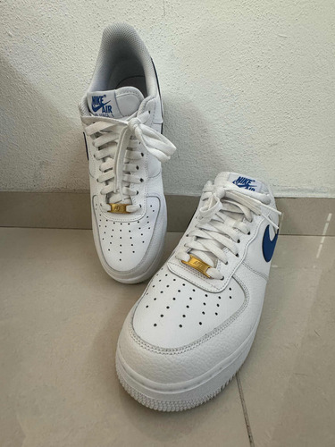 Nike Air Force 1 Blanco Azul Real Originales