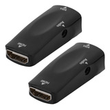 2 Convertidores De Vídeo 1080p Hdmi Hembra A Vga Hembra Con