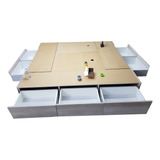 Cama Box Base Somier Cajones Y Baulera 2 X 2