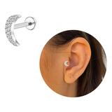 Piercing Prata 925 Brilhante Para Tragus Helix E Cartilagem 