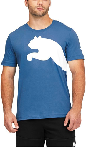 Puma Camiseta Extragrande Con Logo Para Hombre, Cuello Redon