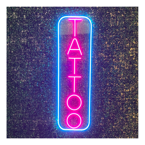 Placa Luminária/painel Neon Led - Tattoo Vertical 28x95cm