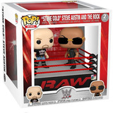 Funko Pop Wwe- The Rock Vs Stone Cold In Wrestling Ring.