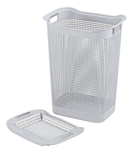 Canasta Para Ropa Plastica 50 Litros Cuadrada Gris H Rimax