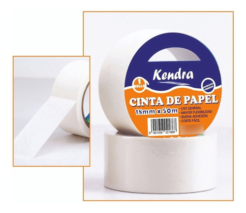 Cinta De Papel Para Enmascarar Kendra 12 Mm X 50m - Rosario