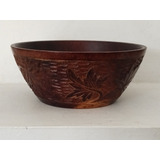 Bowl De Algarrobo Tallado Vintage