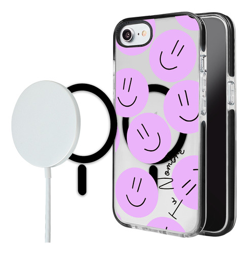 Funda Para iPhone Magsafe Su Nombre Feliz Caritas Para Mujer