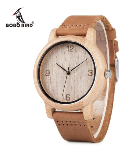 Reloj Personalizado Madera De Bambu Hombre Bobo Bird