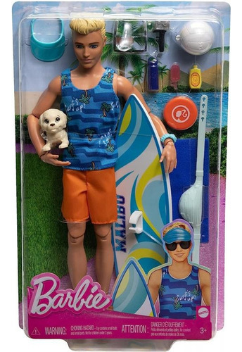 Ken Barbie Surf Articulado Hpt50 Mattel Dicaso