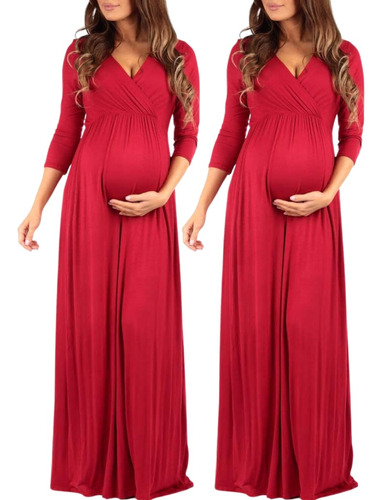 Vestido De Embarazada Largo Ideal Fiesta Babyshower E028
