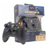 Controle Compativel Xbox 360 Sem Fio Preto Con-8148