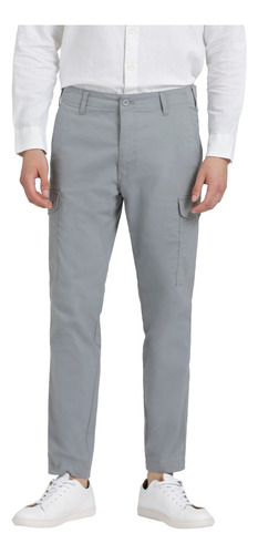 Pantalón Cargo Hombre Chino Tapered Slim Fit Gris Dockers