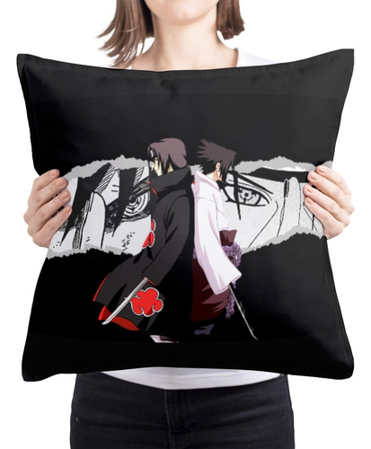 Cojin Almohada Saske Itachi Anime Diseño Unico Hogar 50x50cm