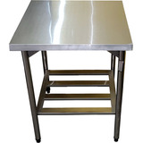 Mesa De Inox 100% Inox Reforçada 70x70x70 Ai304 Promaq